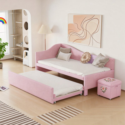 Twin Size Upholstered L-Shaped Upholstered Daybed