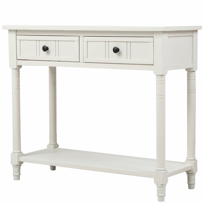 Gattilier 35.43'' Console Table, Ivory, 30.25" H x 35.34" W x 13.8" D