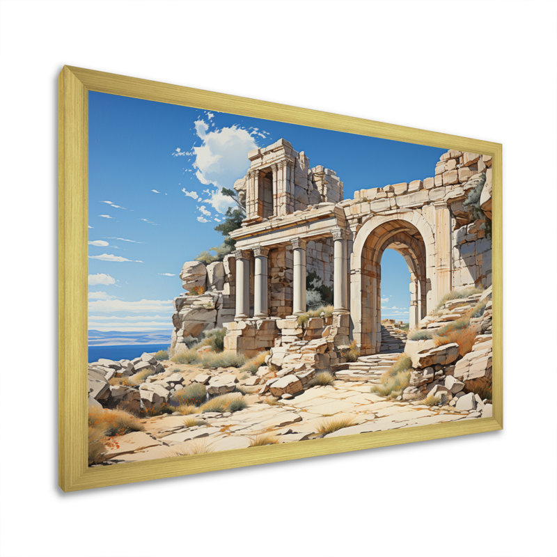 " Greece Eternal Delos I ", H 34 po x l 44 po, Cadre doré à une seule photo
