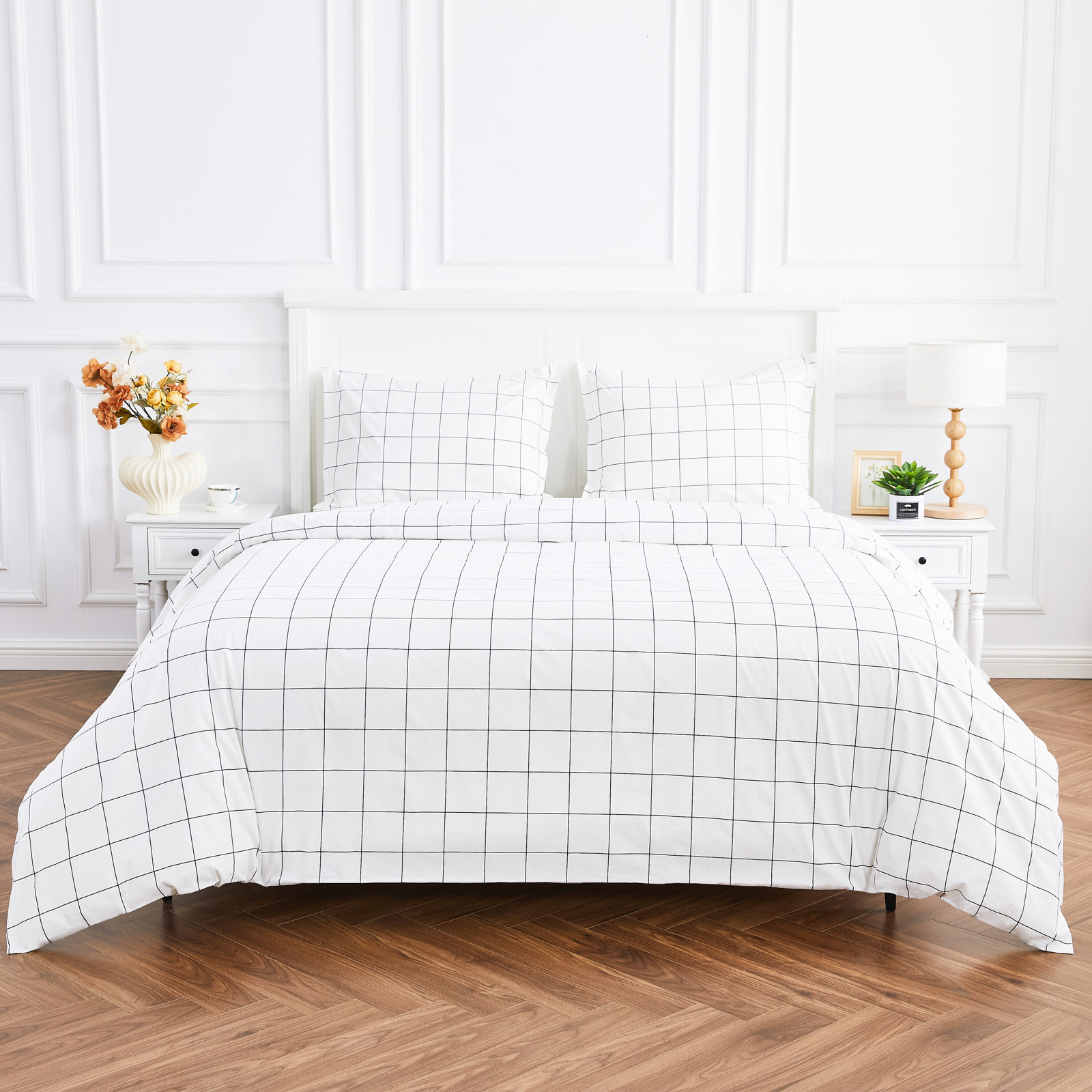 Merlin DUVET SET, Queen Duvet Cover + 2 Standard Shams, Navy