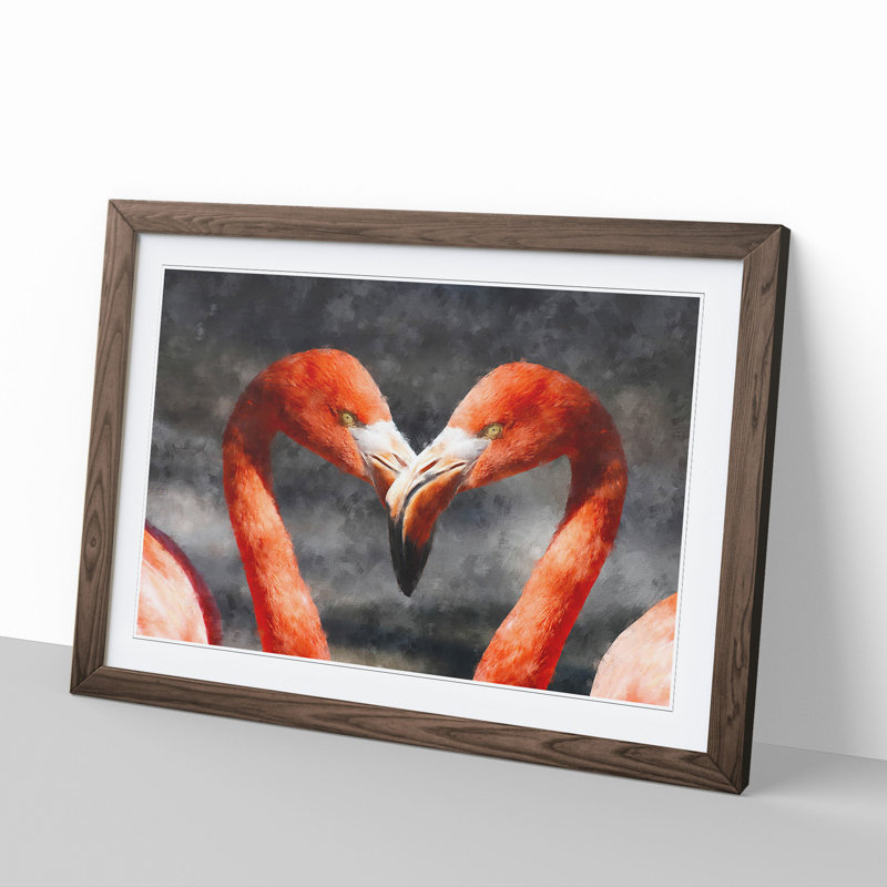 Pink Flamingo Vol.3 - Framed Print, 48cm H x 65cm W x 2cm D, Walnut Framed