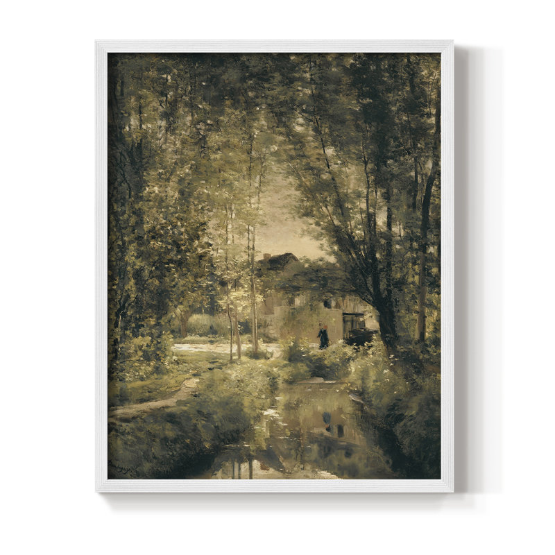 «Vintage Landscape CI», reproduction encadrée - bois massif, H 11 po x l 9 po, Blanc