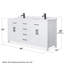Beckett 66" Freestanding Double Bathroom Vanity with Cultured Marble Top-473309634-481319807-473309660