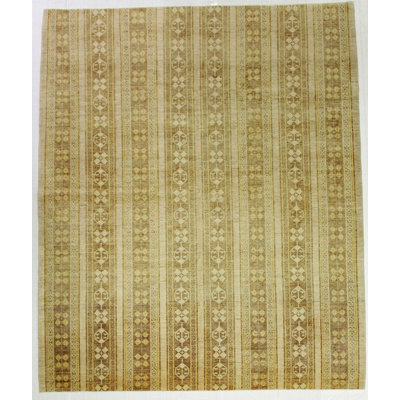 Tapis unique noué à la main en beige / ivoire / brun 8 pi 1 po x 10 pi 1 po