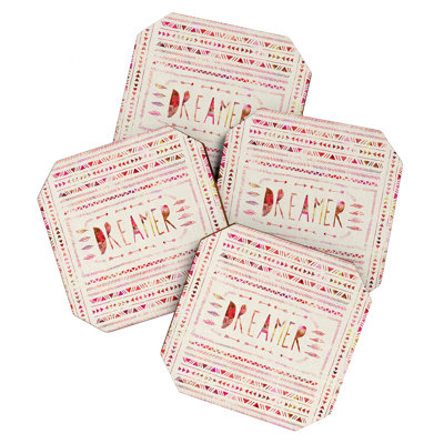 Wood 4 Piece Coaster Set
