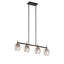 Lustre réglable en métal noir à 3 ampoules E12 avec abat-jour en verre gris, à intensité variable, homologué UL