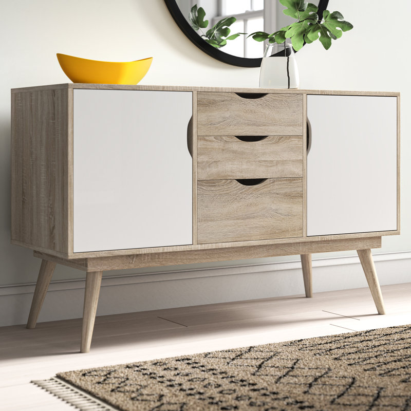 Caroline 125cm Sideboard, Sonoma Oak/White