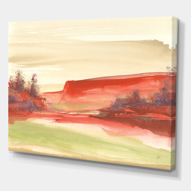 Red Rock III - reproduction d'art sur toile tendue, H 16 po x l 32 po x p 1 po