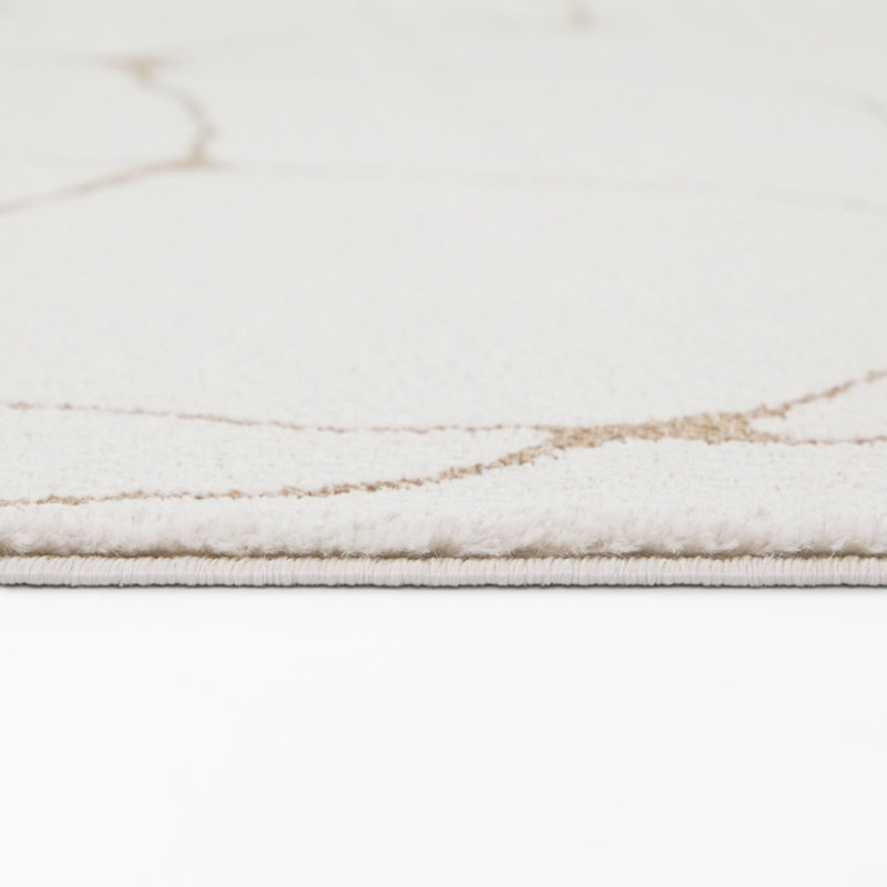 Tapis crème / beige Bathanti, Rectangle 5 pi 3 po x 7 pi