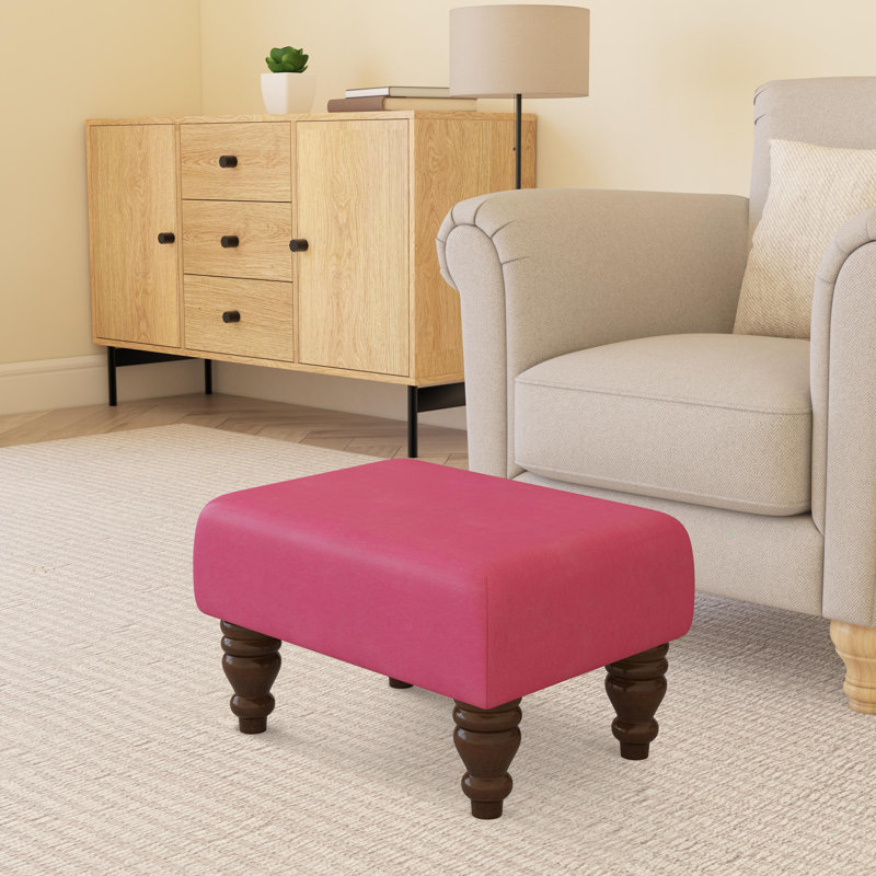 Acierno Natural Wood Turned Leg - Faux Leather, Blossom Pink, Brown