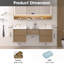 Ensemble de meuble-lavabo double mural 72 po avec plateau en pierre reconstituée et armoire de rangement modulaire-219074142