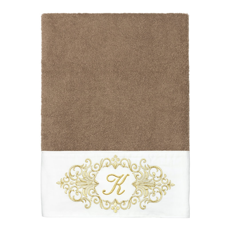 Linum Home Textiles 100% Turkish Cotton MONICA 2PC Embellished Bath Towel Set, K
