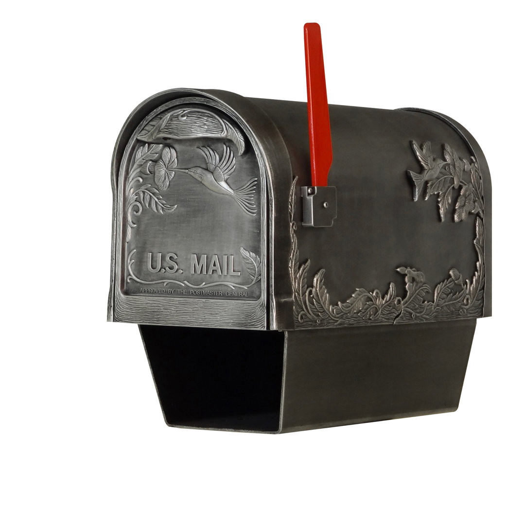 Hummingbird Aluminum Post Mounted Mailbox with Magnetic Closure Special Lite Products Mailbox 