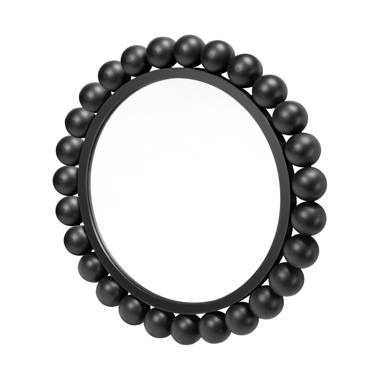 Black Round Metal Wall Mirror