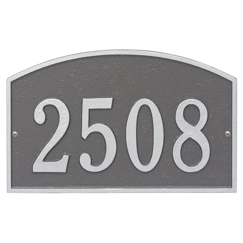 Plaque d'adresse murale sur 1 ligne Legacy, Étain / argent, Oui