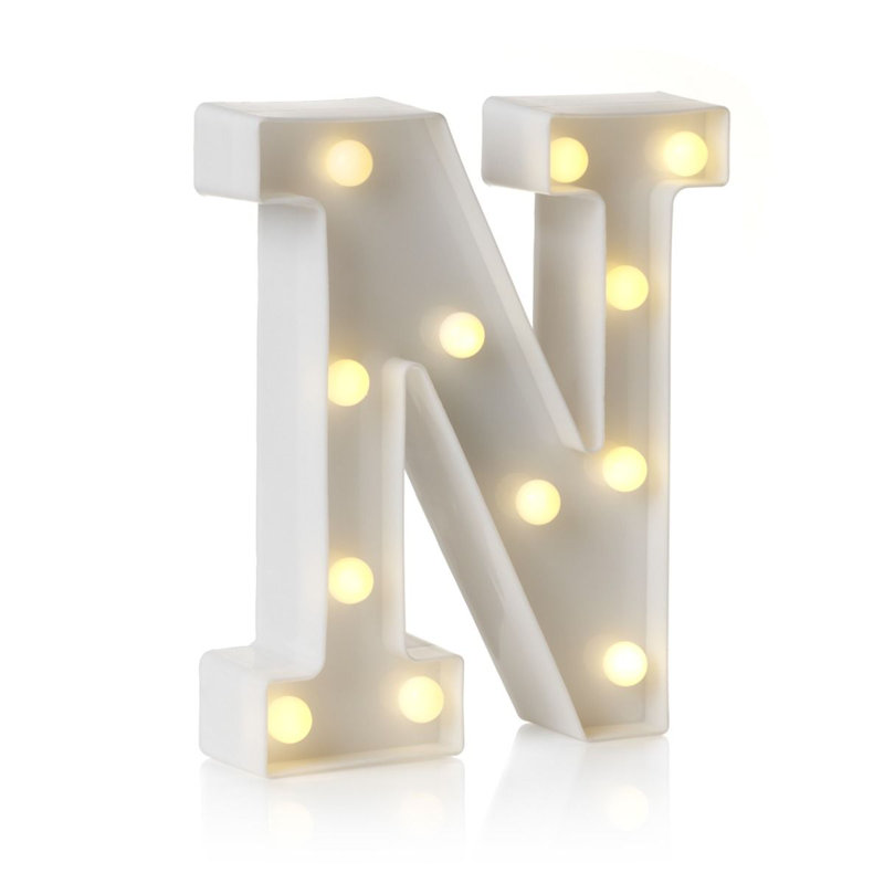 Klehm LED Alphabet Light Up Letters and Numbers, N