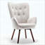 Fauteuil à oreilles Mid-Century moderne capitonné-1673436085