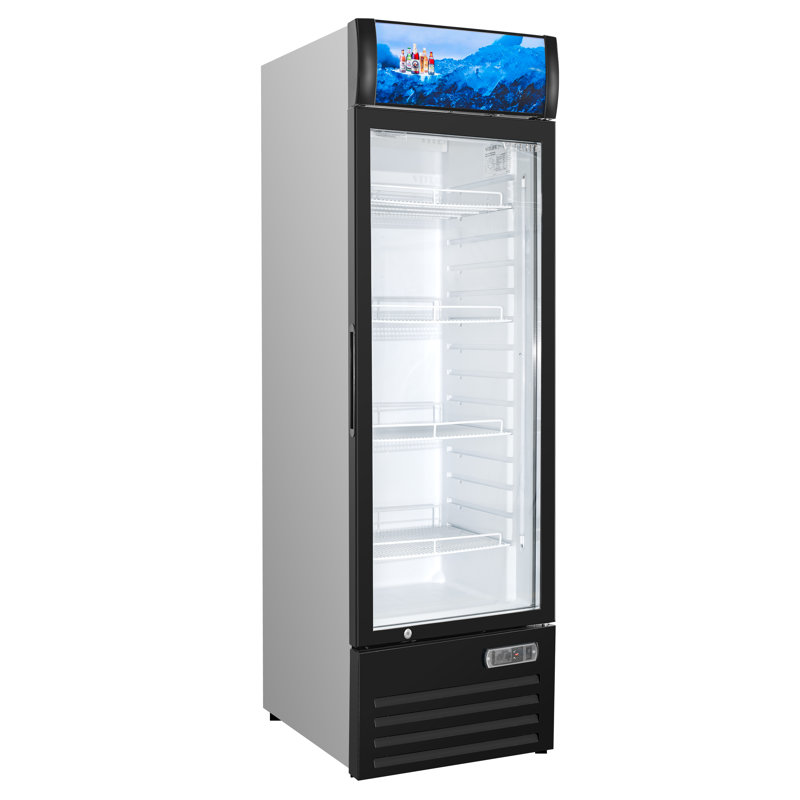 VITLIFE 12.3 Cu.Ft. Commercial Merchandiser Refrigerator, One Glass Door Display Refrigerator with Adjustable Shelves, LED Light and Canopy, Auto Defrost, ETL Listed
