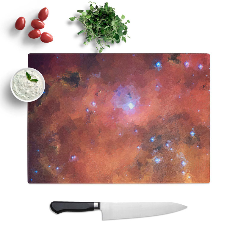 Tempered Glass Universe Vol.32 in Abstract Cutting Board, 28.5 cm W x 20 cm L