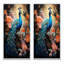 Paon lumineux - ensemble d'art mural paon de 2 pièces-1993253954-1993253956