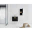 Meuble-lavabo mural de 61 cm (24 po) avec lavabo en céramique et tablette latérale - Aspect châtaigne noir