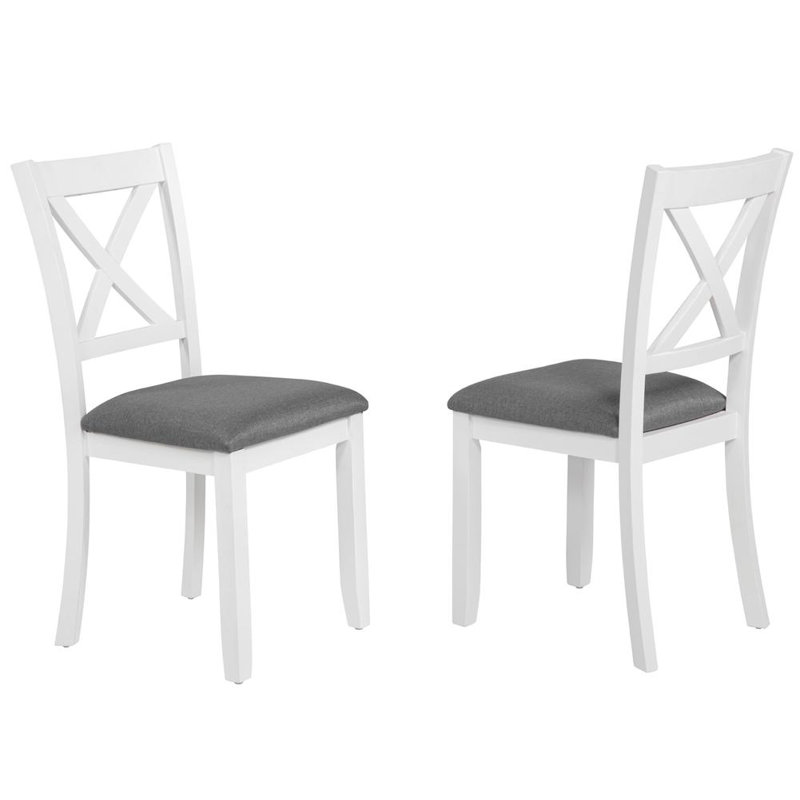 Dining Chairs Set for 4, Gray, White