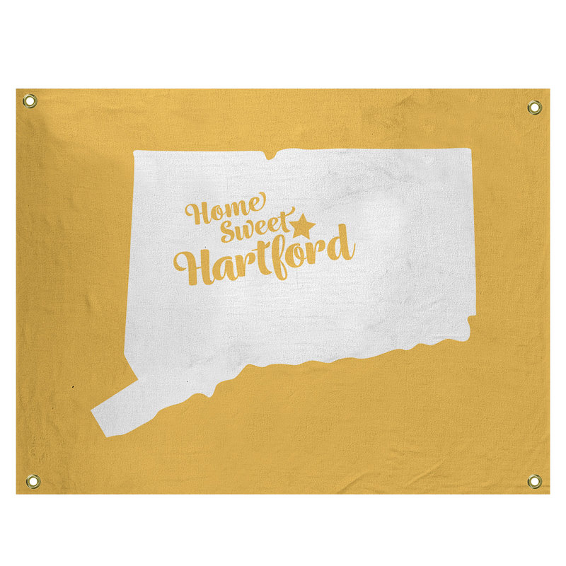 Tapisserie murale connecticut hartford, H 59 po x l 80 po, Jaune