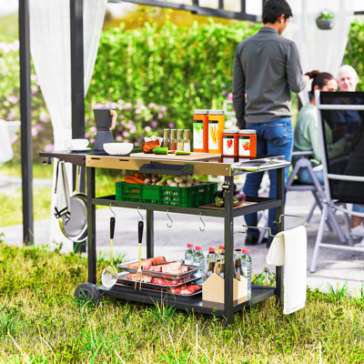 Table de préparation pour barbecue Outsunny