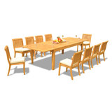 Caranas Outdoor 11 - Piece Teak Dining Set
