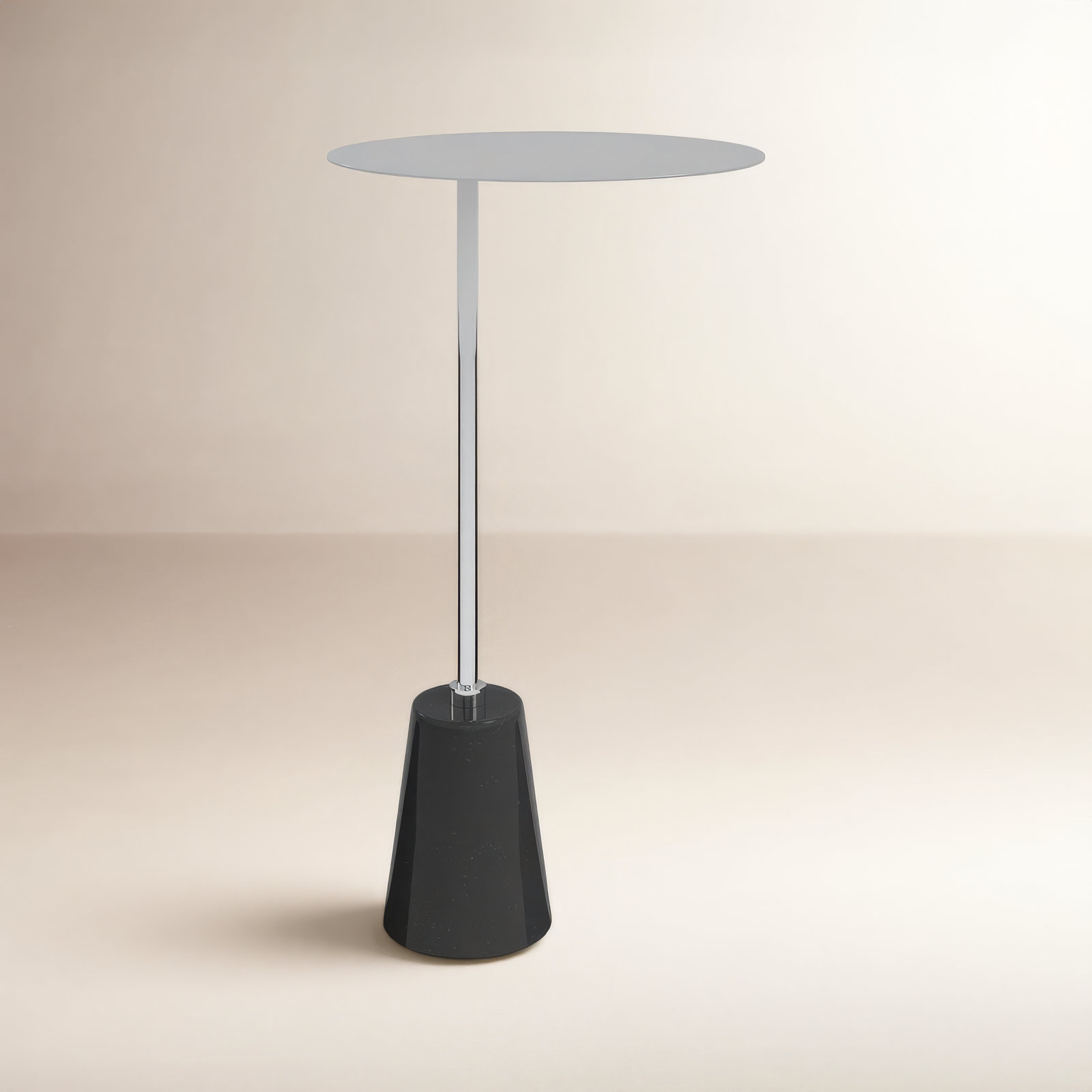 Churchill 8" End Table, Black, Silver/Gray