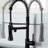 Black Kitchen Faucet With Pull Down , Single Lever Control, Brass, To Water Spots, Flexible Output, Quick And Easy Installation Matte Sink Faucet, Handle, Leak- Performance, Scratch- Coating, Diverse-772313265