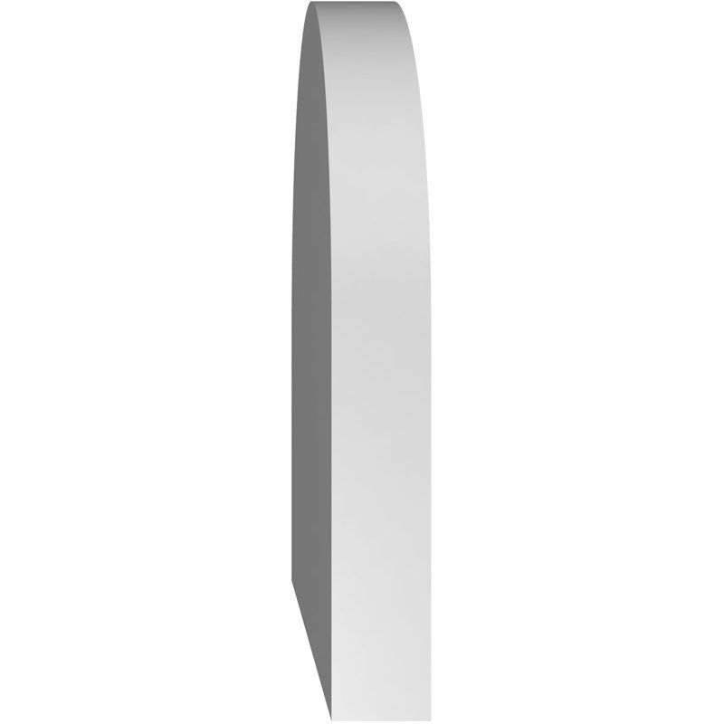 Round Top Surface Mount Signature Urethane Non-Functional Gable Vent Primed Tan, 12" H x 12" W x 1.5" D