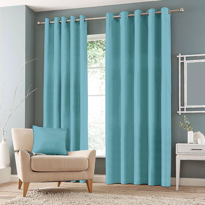 Granados Room Darkening Curtain Pair, Duck Egg, Width 228 x Drop 228 cm