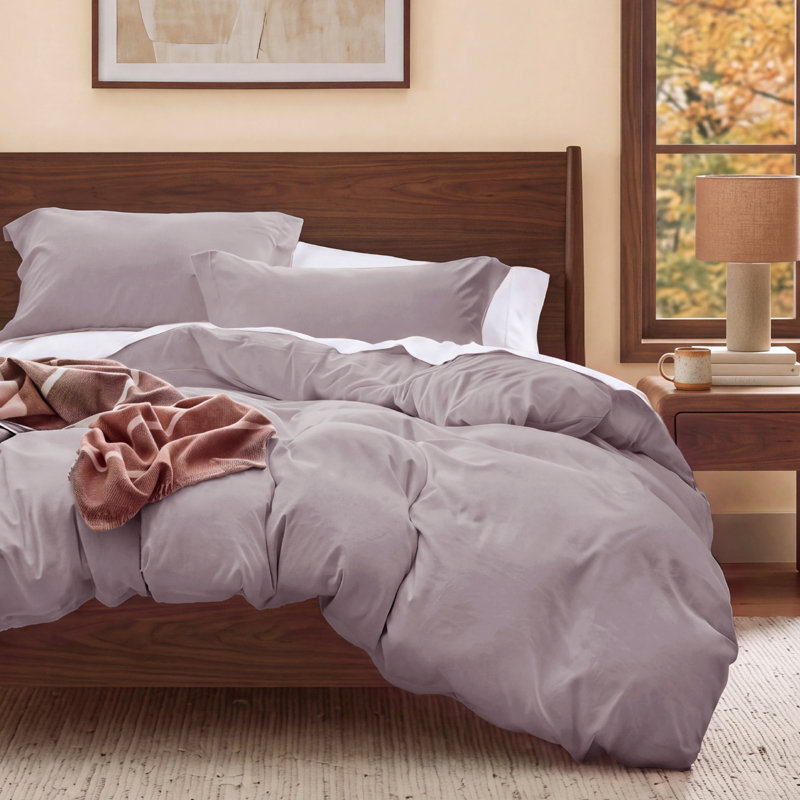 Housse de couette en microfibre de très grande taille - Ensemble de literie très douce en coton prélavé (ensemble de 3)