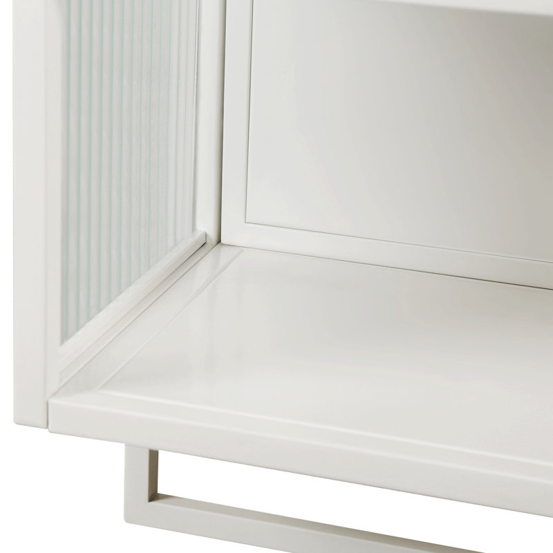 Modern Two-Door Wall Cabinet With An Open Shelf And Towel Rack
