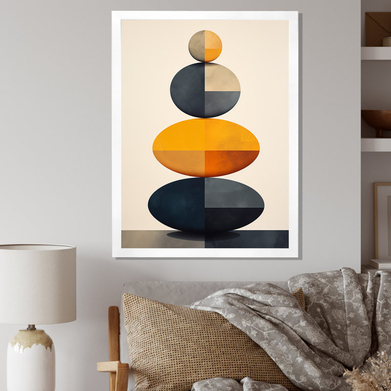 «Visual Tranquility Rock Balancing I» sur toile, H 40 po x l 30 po x P 1,5 po, Cadre simple noir