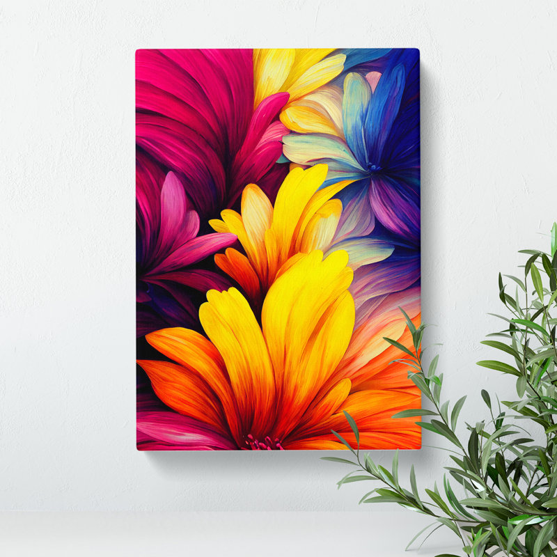 Vibrant Flowers No.3 - Wrapped Canvas, 50cm H x 35cm W x 3cm D