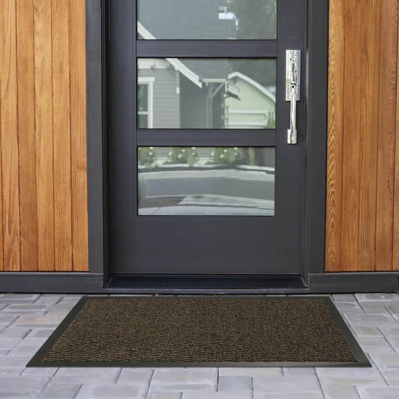 Tapis d'entrée intérieur antidérapant Lisa, L 32 po x L 47 po, Brun clair