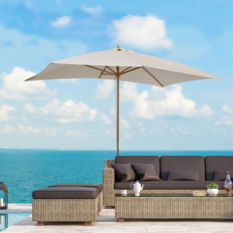 Brod 295cm X 200cm Rectangular Market Parasol, White