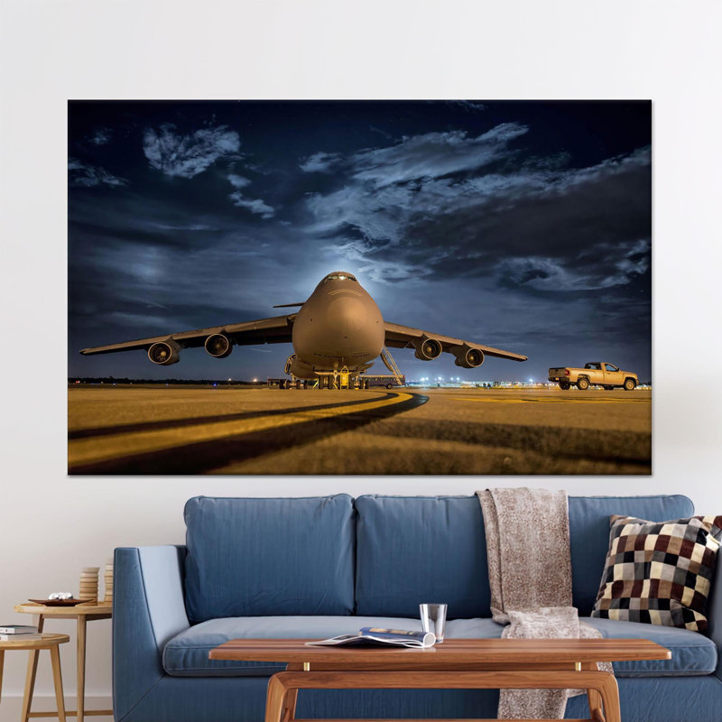 Toile imprimée: art mural en verre Lockheed - décor de l'aviation, 1P, 19,8 po de hauteur x 27,6 po de largeur