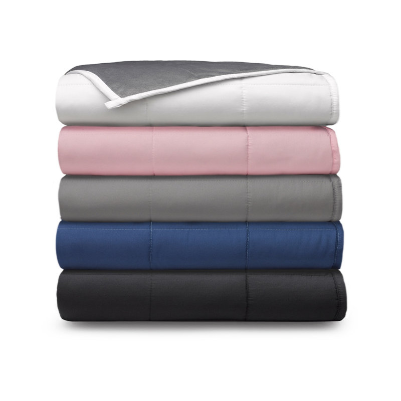 Ella Jayne 12lb Grey and Pink Reversible Weighted Blanket