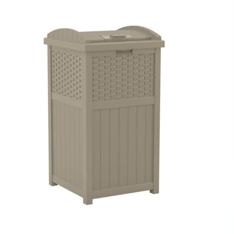 Poubelle dissimulée pour terrasse 33 gallons, Brun