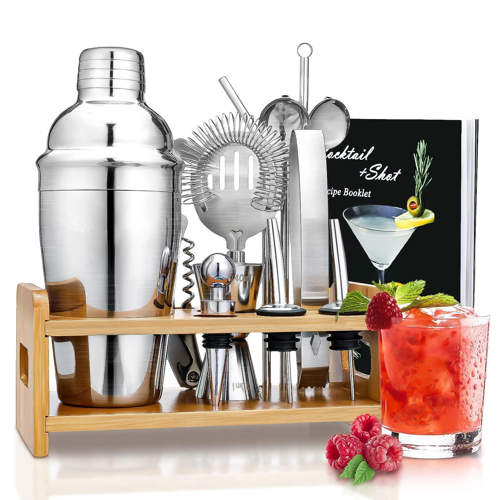 Prep & Savour Bartender Cocktail Shaker SetAlcohol Drink Mixer For  Beginners And Professionals - Premium Home Bar Cocktail Mixing Drink  Accessories(Silver)