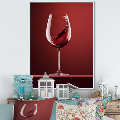 Verre à vin fantaisie encadré sur toile