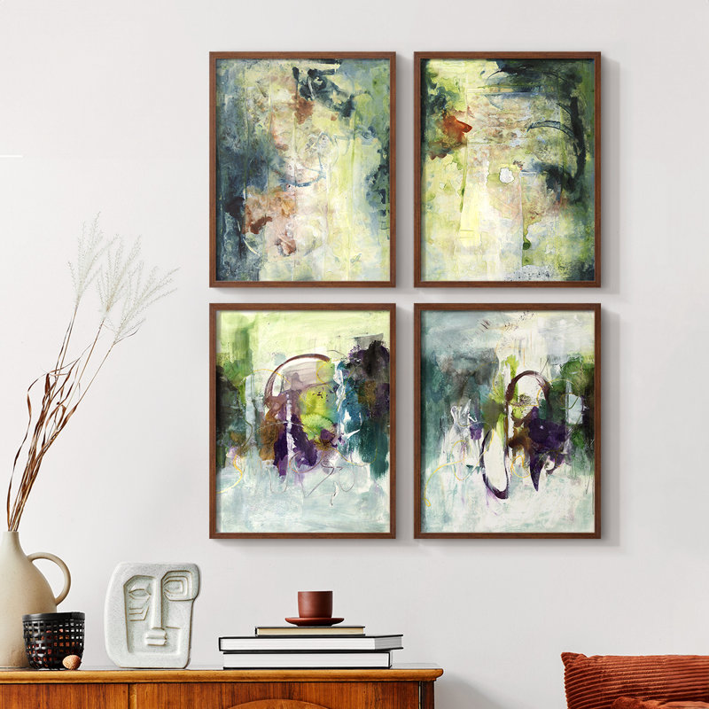 «Canary Pop I», 4 pièces sur papier, Noir, H 14 po x l 44 po