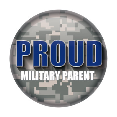 Fier militaire, bouton de parent