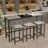 Modern Design Kitchen Dining Table, Pub Table, Long Dining Table Set With 3 Stools, Convenient Hanging Stool Design, Grey+Black-1553456054