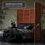 6 Ft. Tall Wooden Louvered Room Divider Walnut 3 Panel-1123949886-1123949884