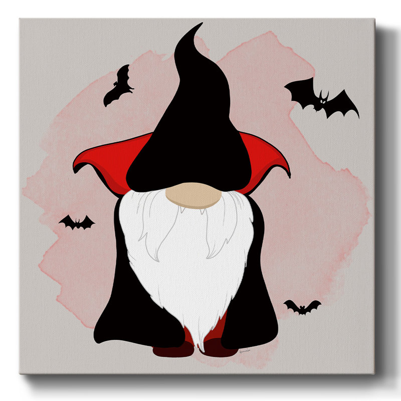 Dracula, gnome sur toile, H 16 po x l 16 po x P 1,5 po