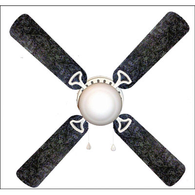 Ventilateur de plafond à 4 pales 42 po avec chaînette et ensemble d’éclairage inclus Sansone